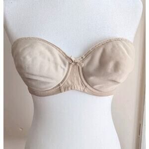 Vintage Exquisite Form Nude Bullet Bra Conical Pin Up Bare Shoulder Strapless